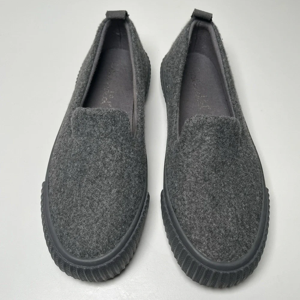 Splendid Women's Gray‎ Tulia Slip On Sneakers Sz 6.5 Felt Upper Comfy Cozy Warm